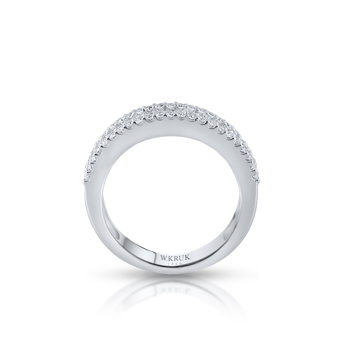 Pierścionek białe złoto z diamentami i brylantami