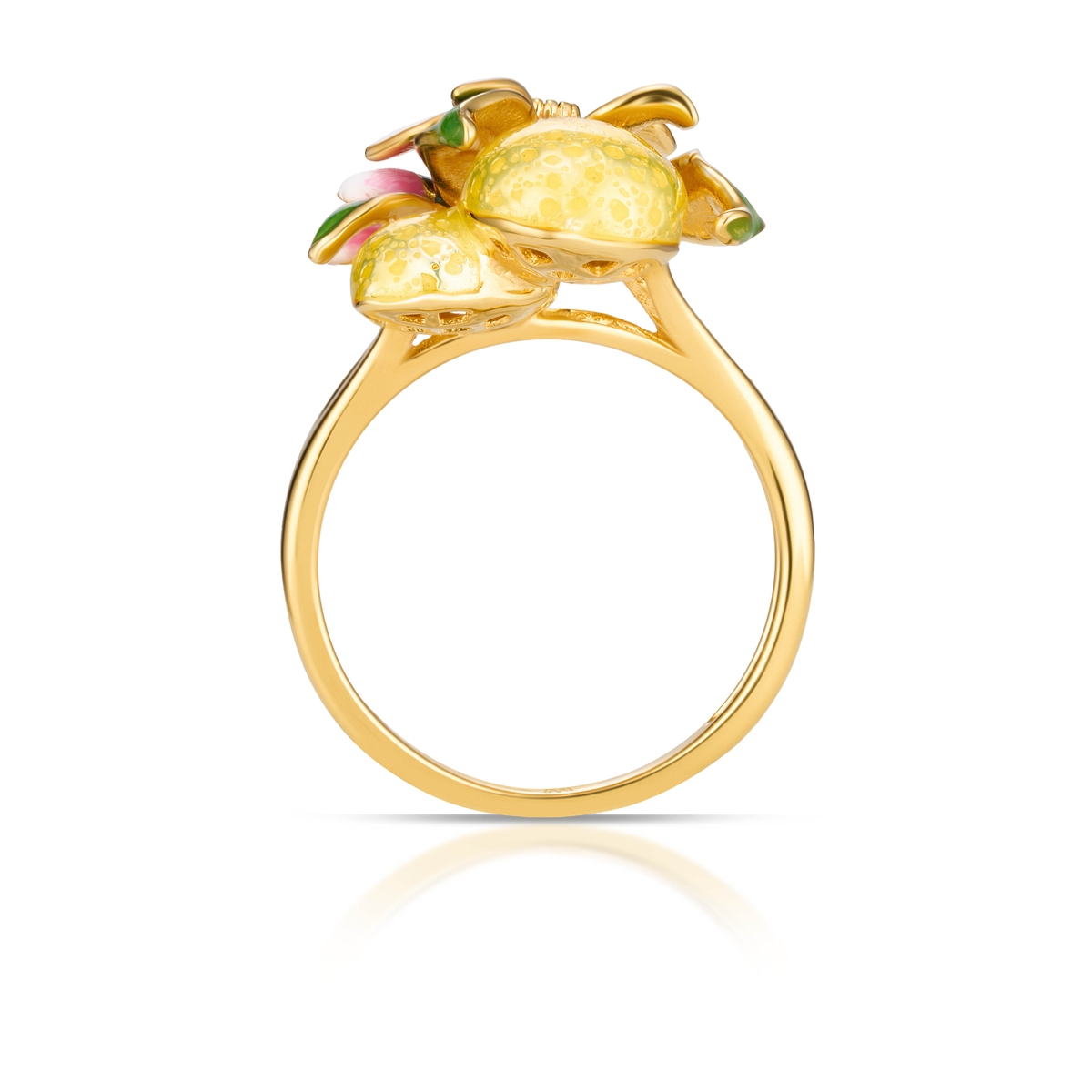 Pierścionek srebrny Kwiaty Nocy Cytrusy