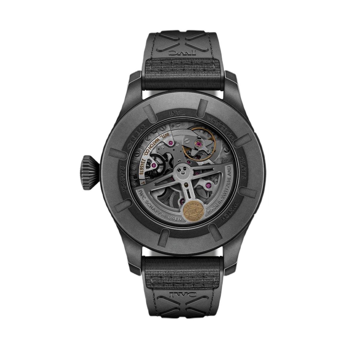 ZEGAREK IWC SCHAFFHAUSEN PILOT'S TIMEZONER TOP GUN CERATANIUM