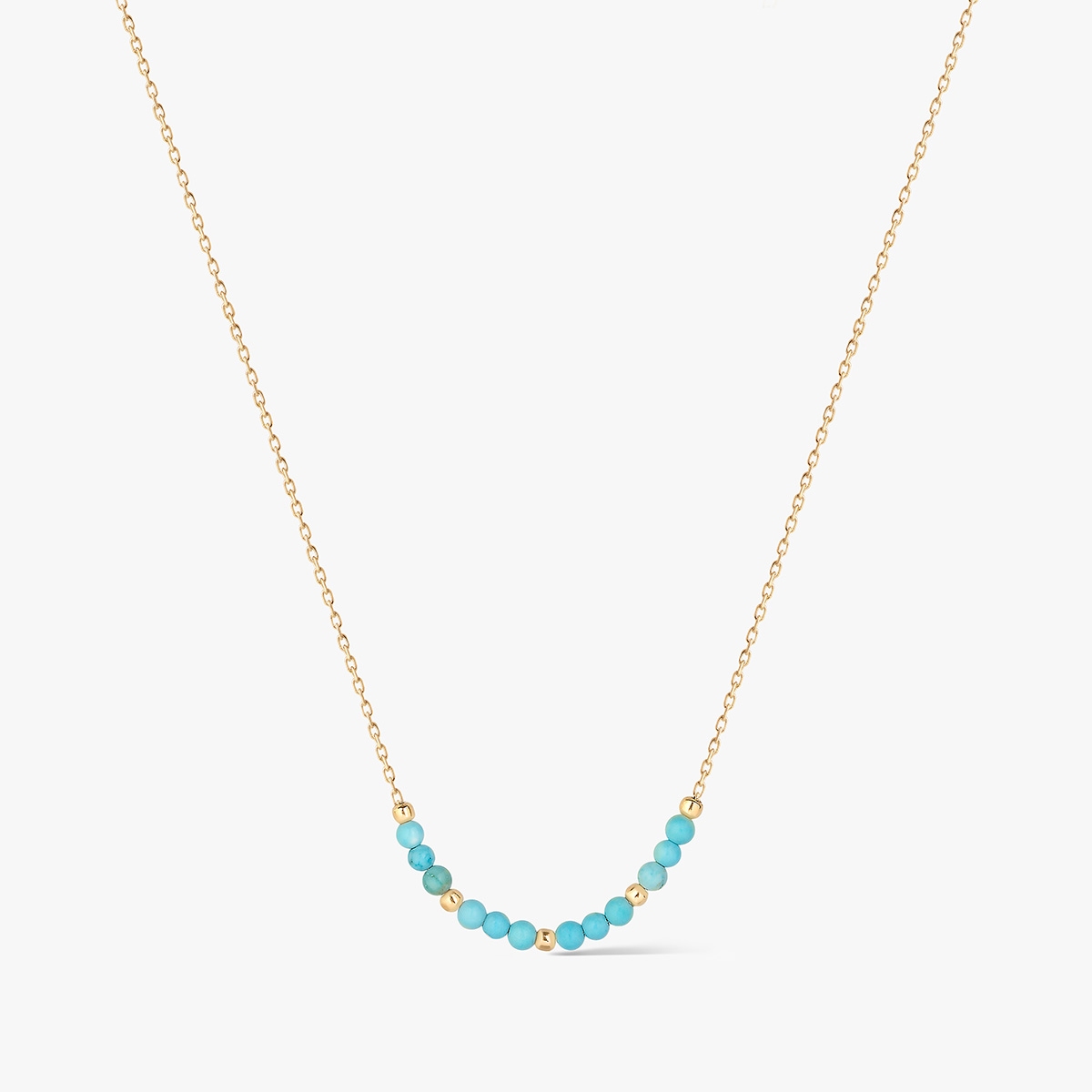 Naszyjnik złoty z turkusami