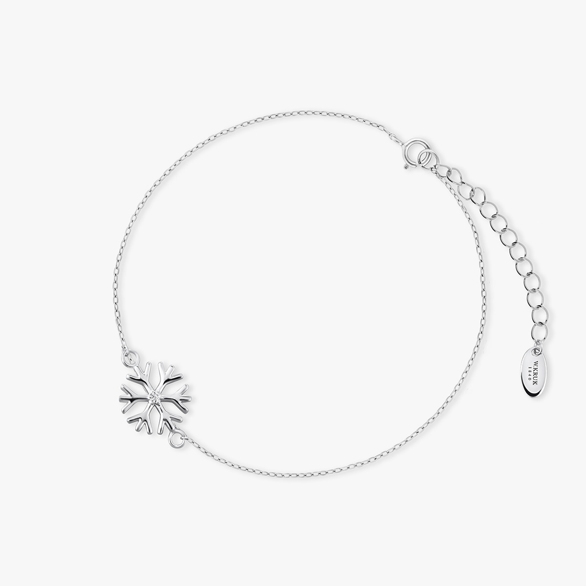 Bransoleta srebrna z motywem śnieżynki