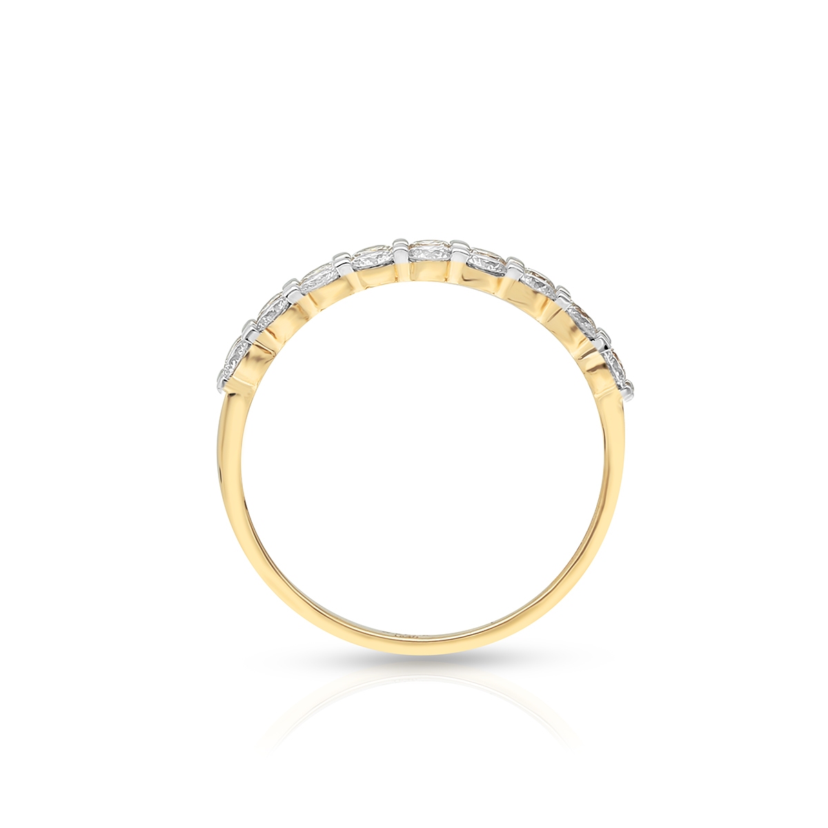 Pierścionek  złoty bicolor z brylantami