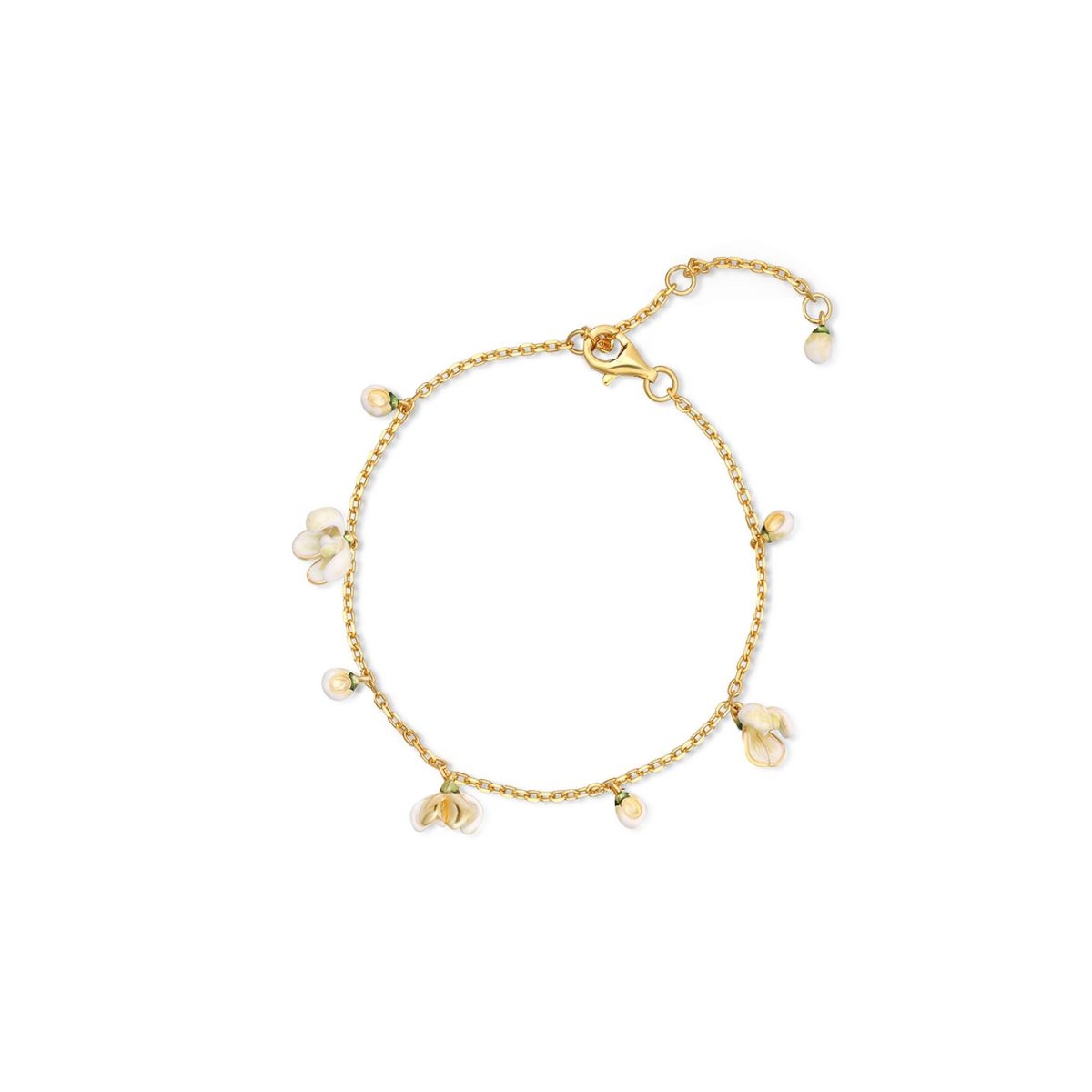 Bransoleta srebrna Kwiaty Nocy Konwalia