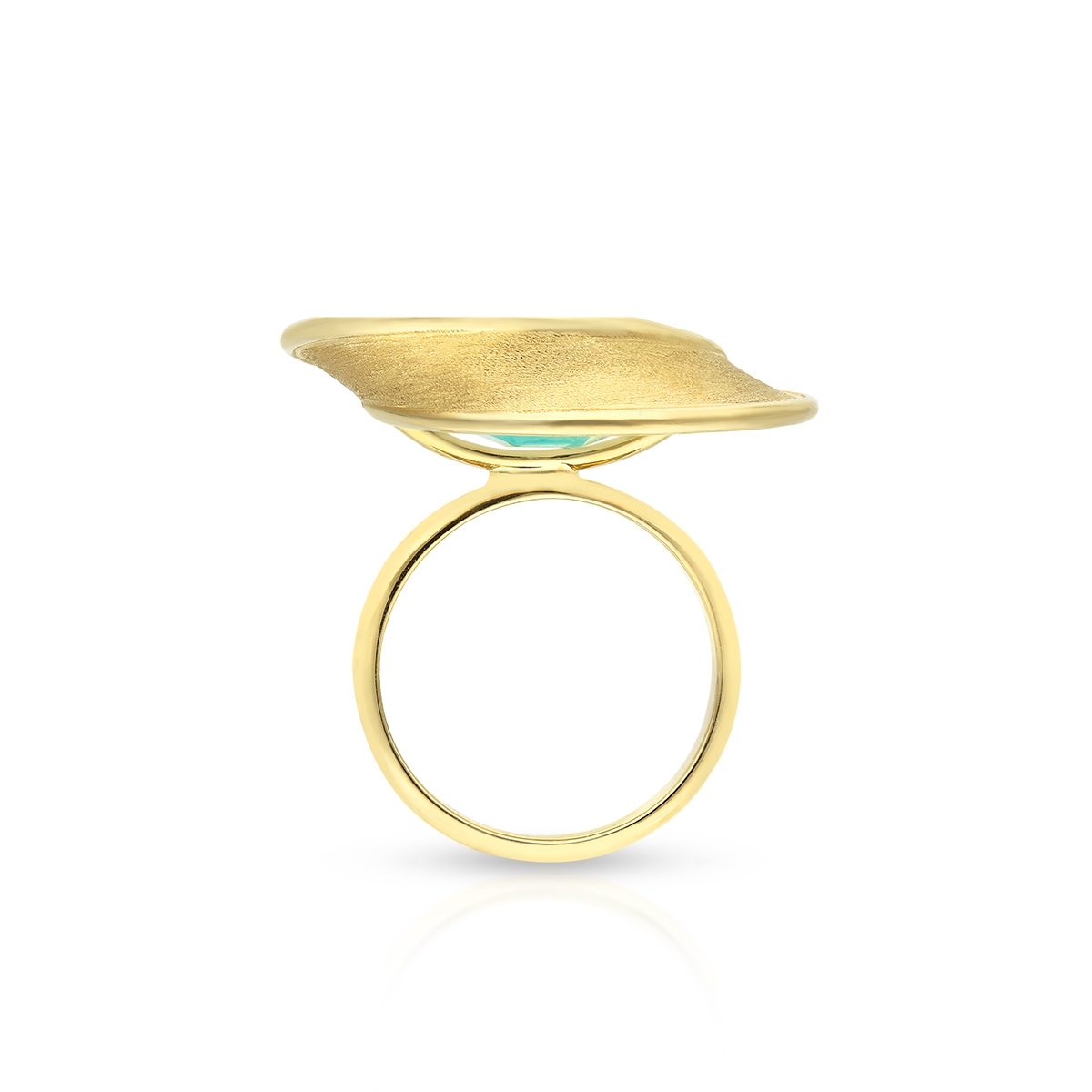 Pierścionek złoty z amazonitem