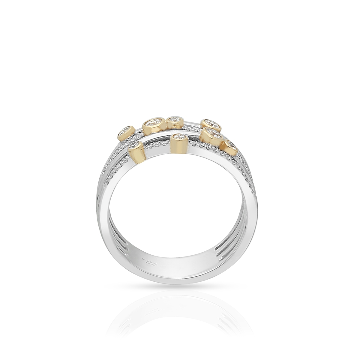 Pierścionek złoty bicolor z brylantami