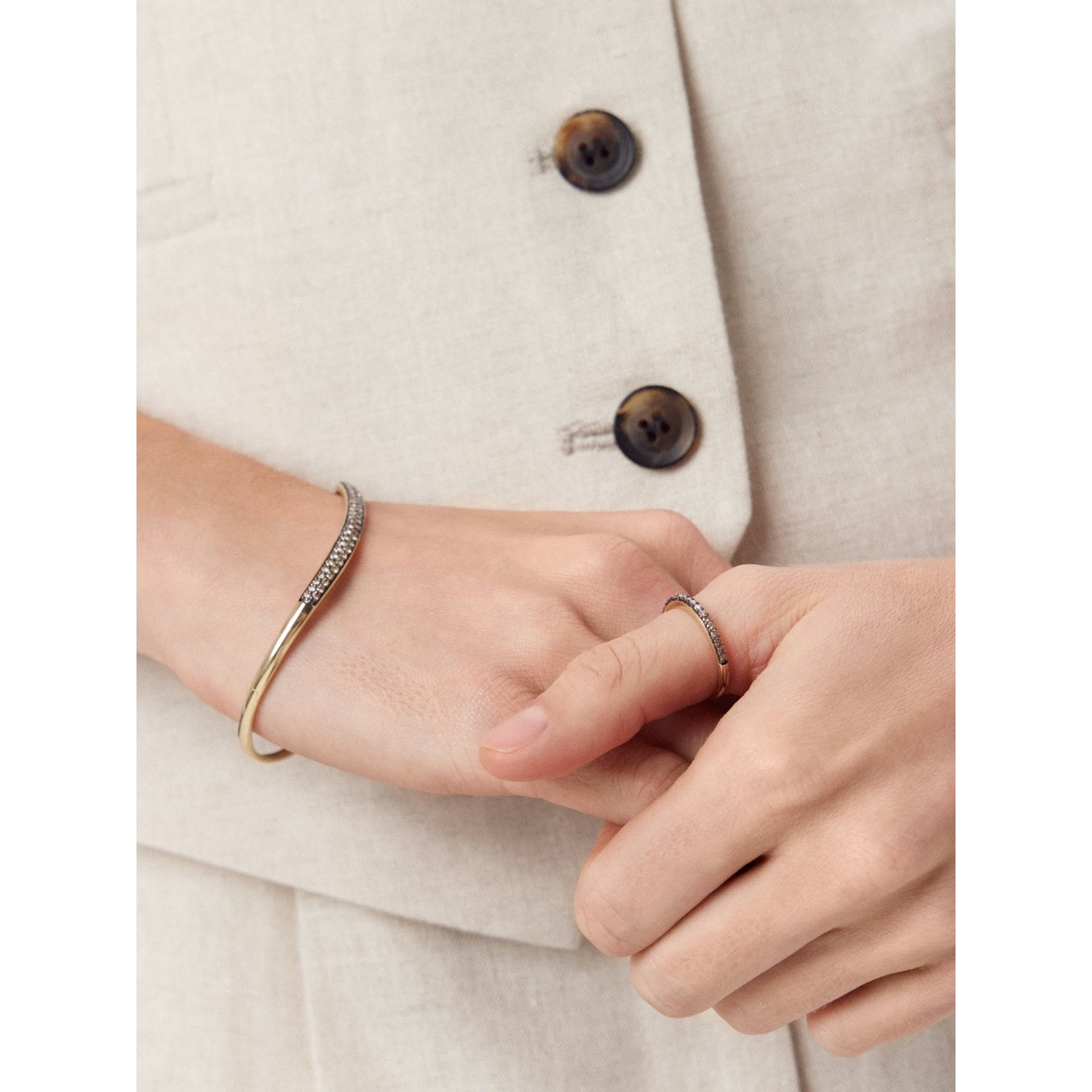 Bransoleta złota z brązowymi diamentami Karmelowa