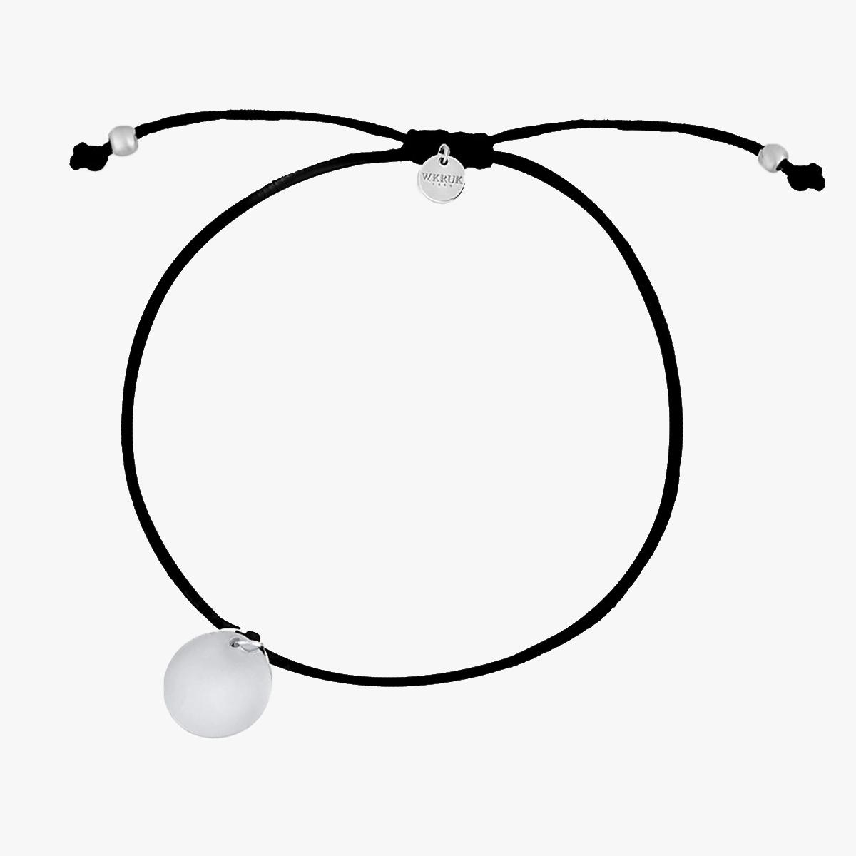 Bransoleta sznurkowa ze srebrną zawieszką