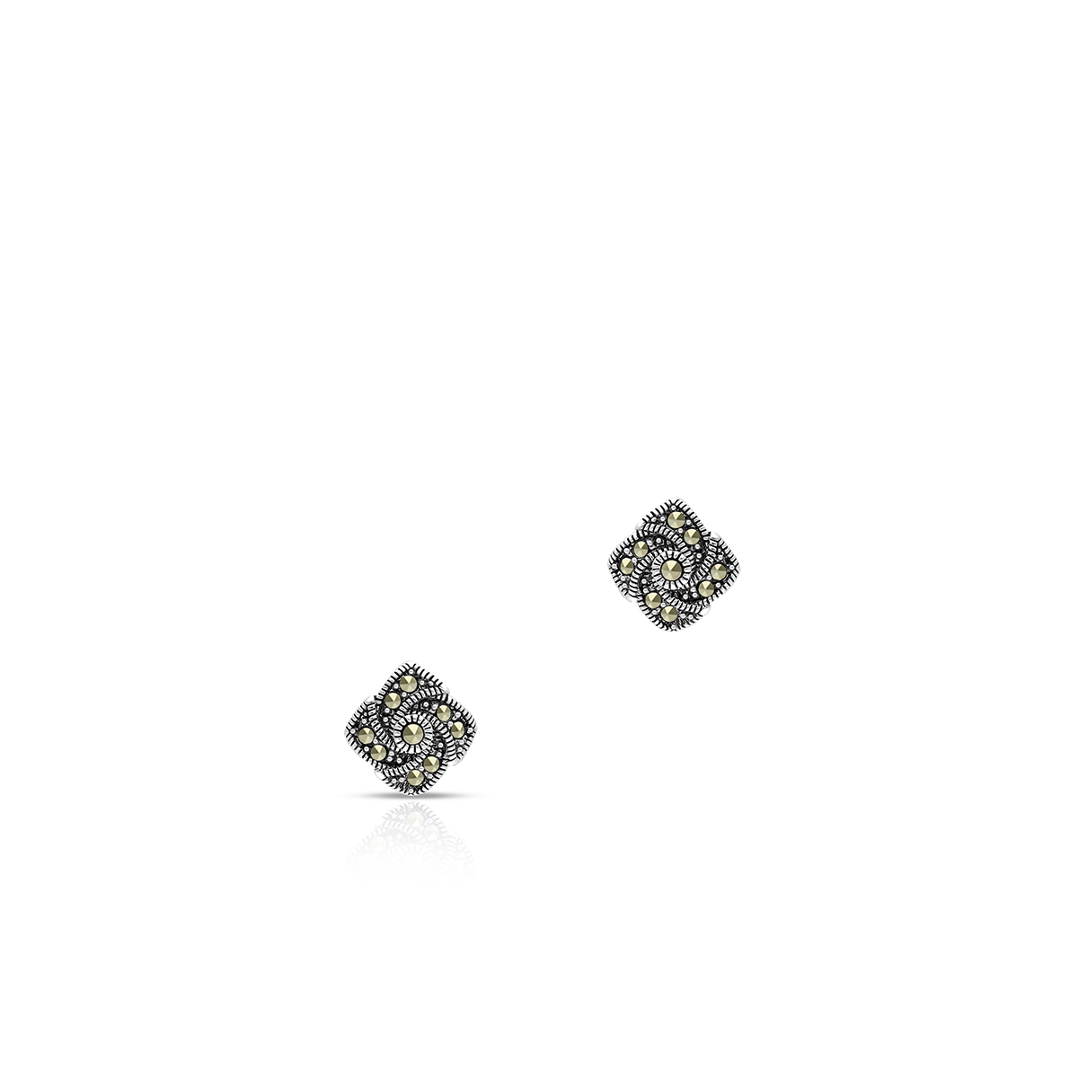 Kolczyki srebrne z markasytami