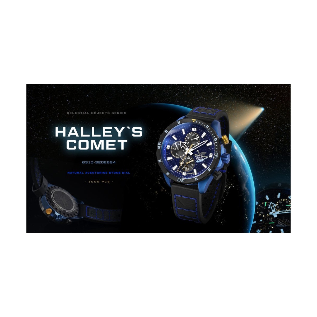 ZEGAREK VOSTOK EUROPE ALMAZ SPACE STATION CHRONO HALLEYS COMET SPECIAL EDITION
