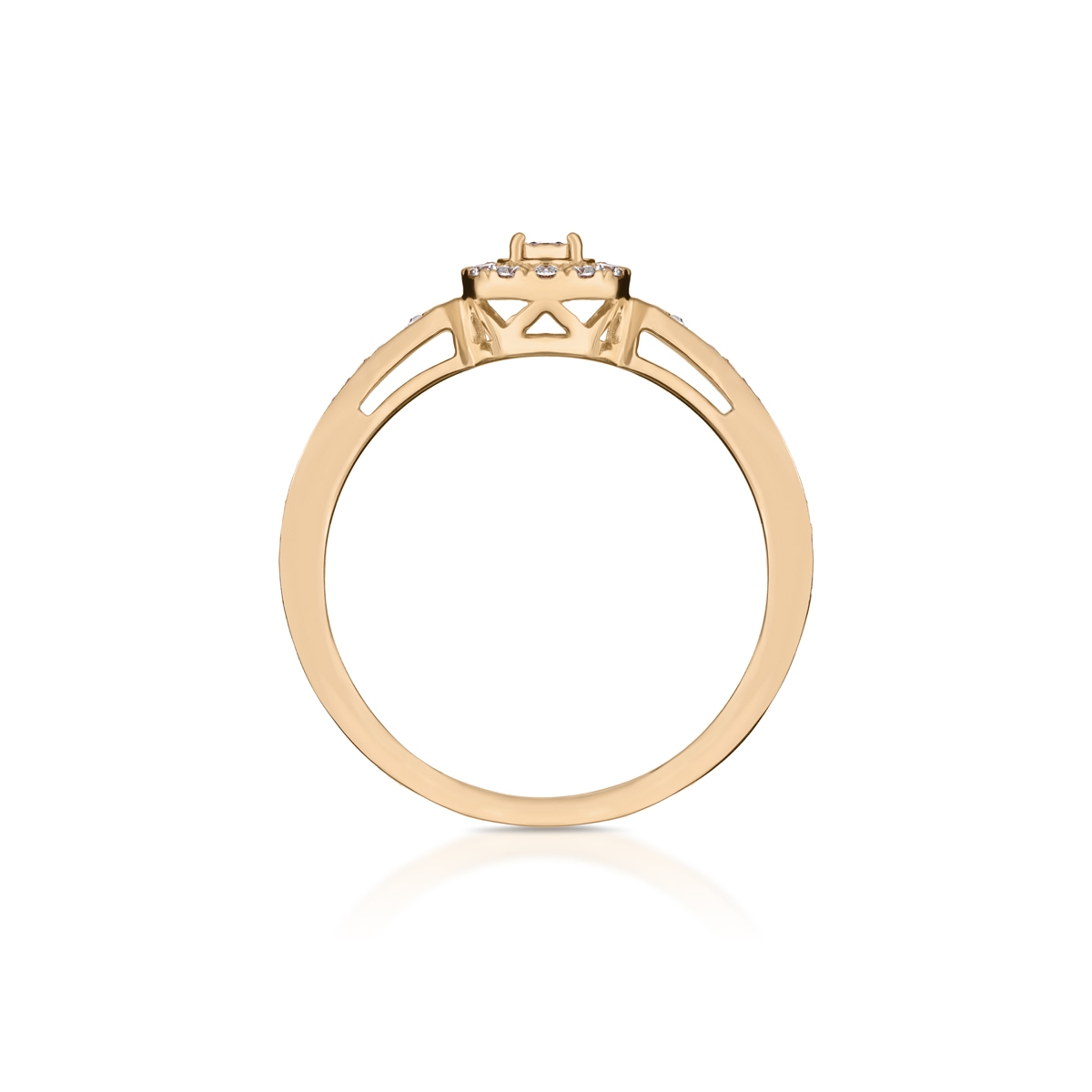 Pierścionek złoty z diamentami