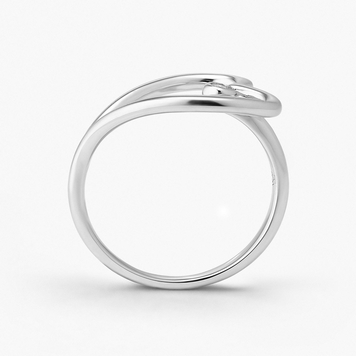 Pierścionek srebrny z diamentem laboratoryjnym Czułość