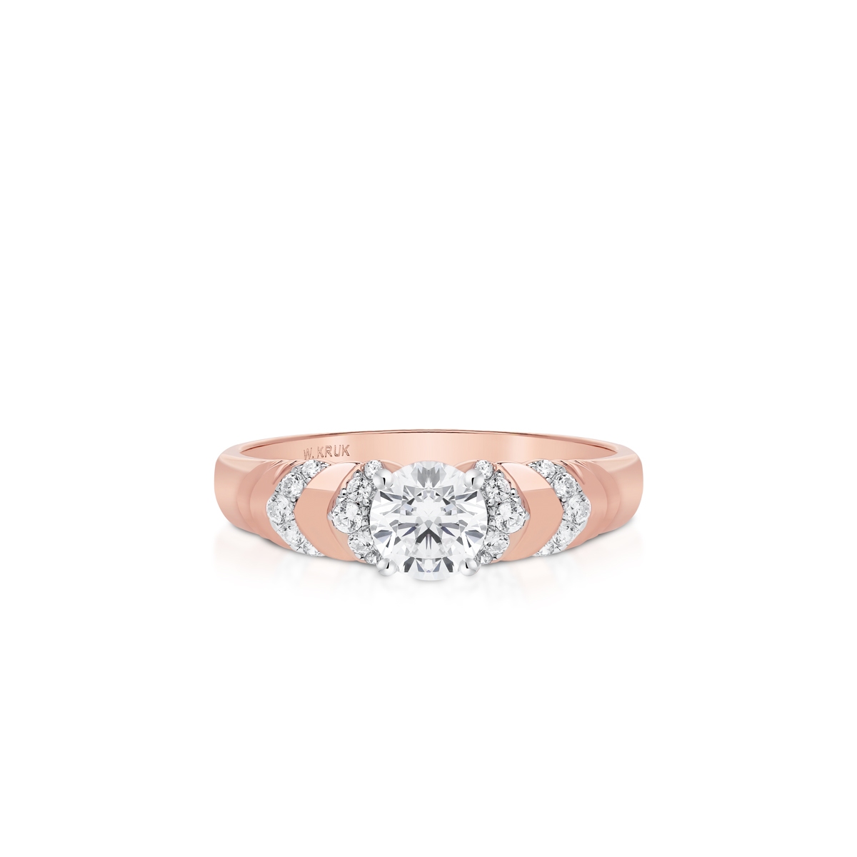 Pierścionek srebrny pozłacany z cyrkoniami