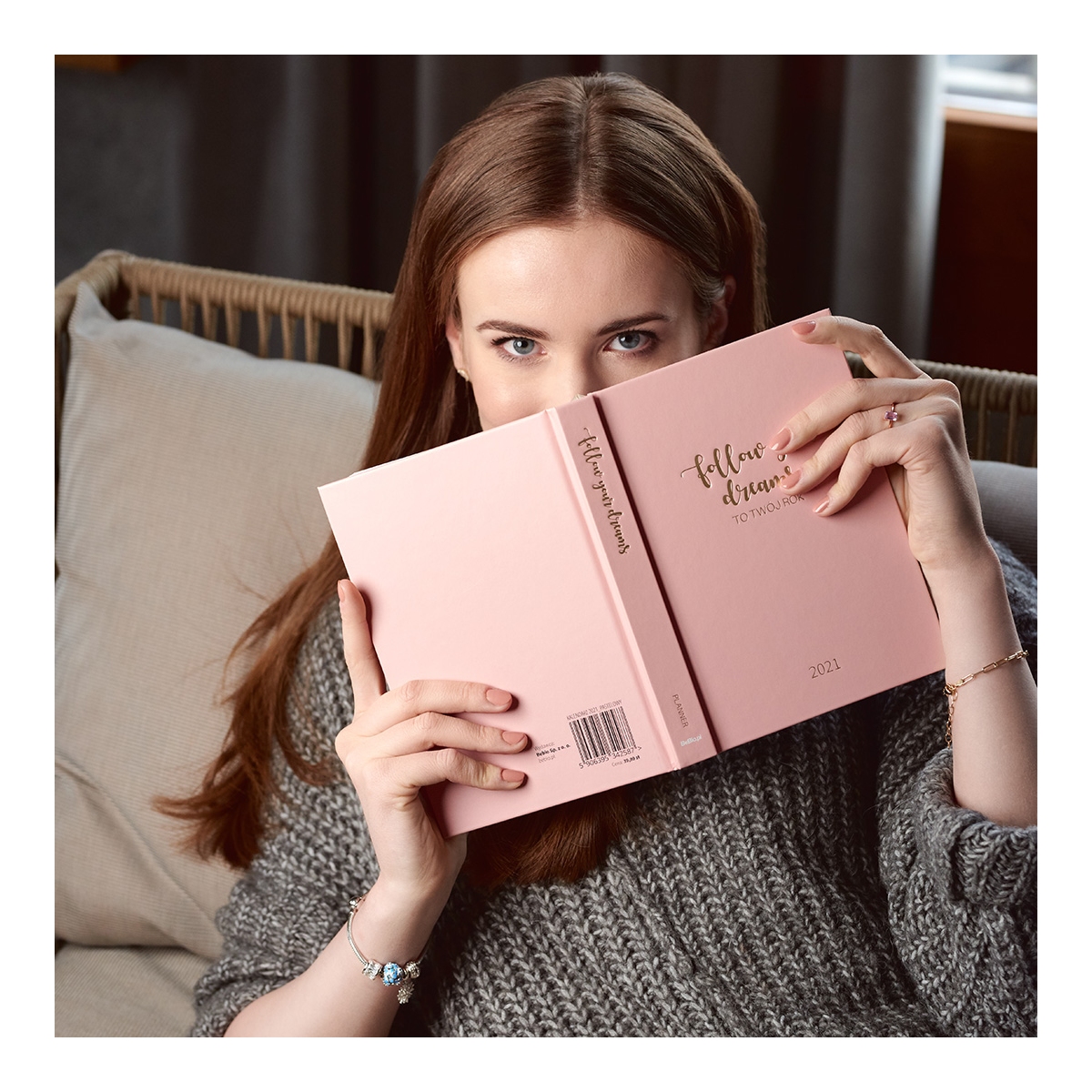 Bransoleta srebrna pozłacana paper clip