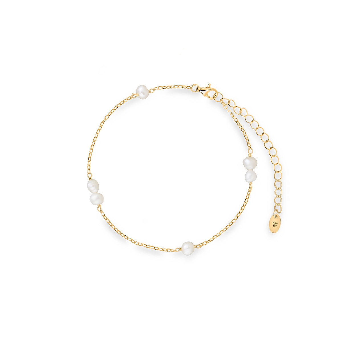 Bransoleta srebrna pozłacana z perłami