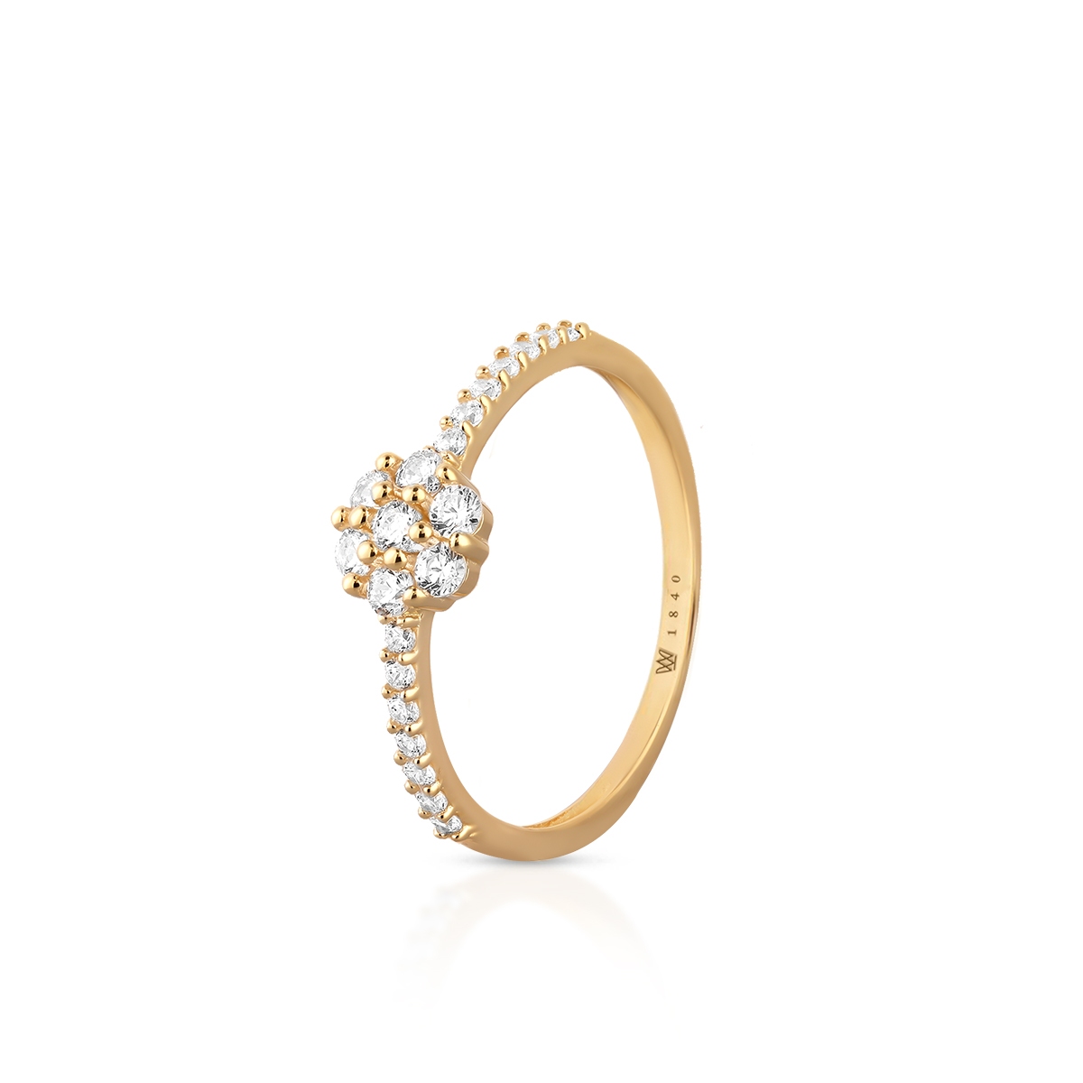 Pierścionek złoty z cyrkoniami