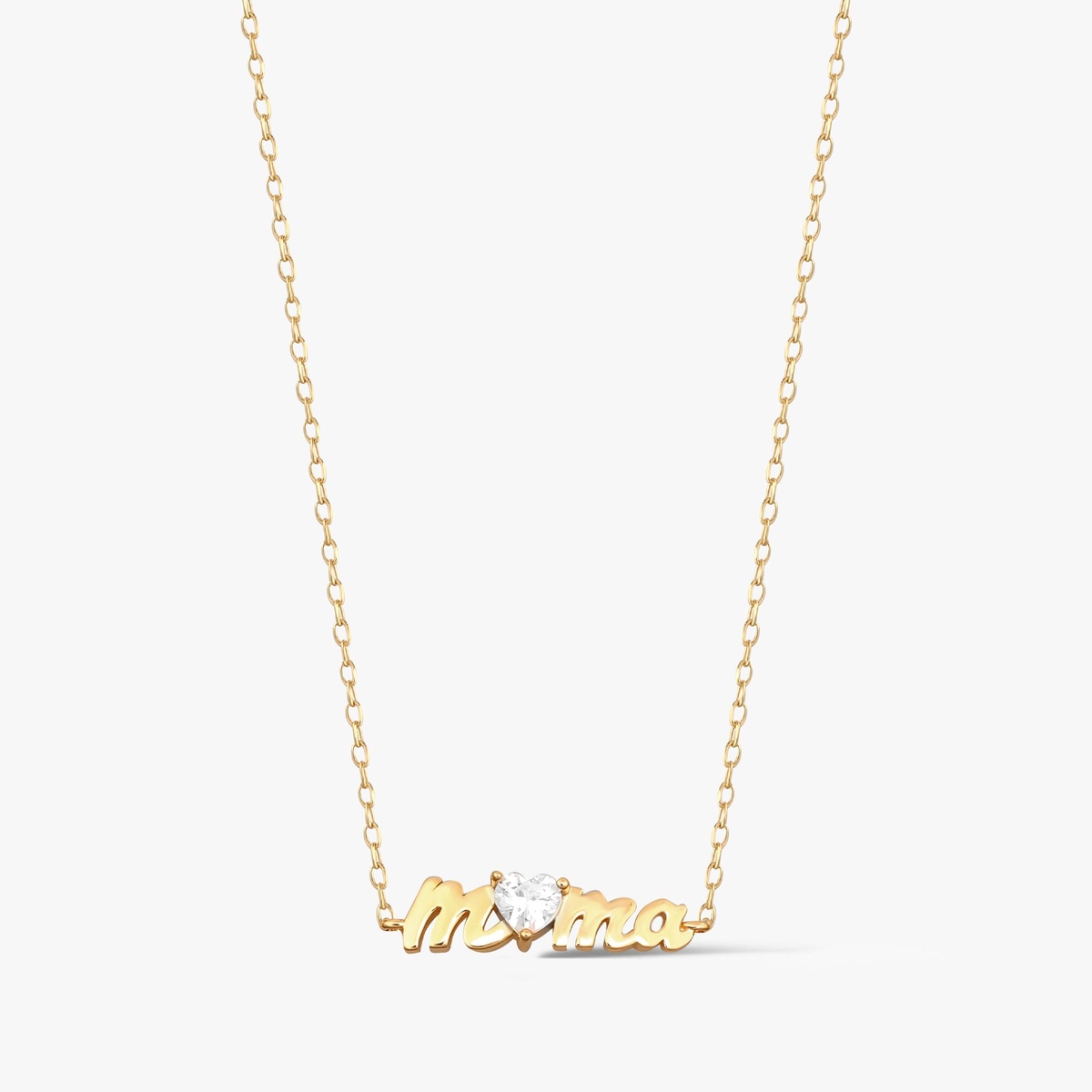 Naszyjnik srebrny pozłacany Mama