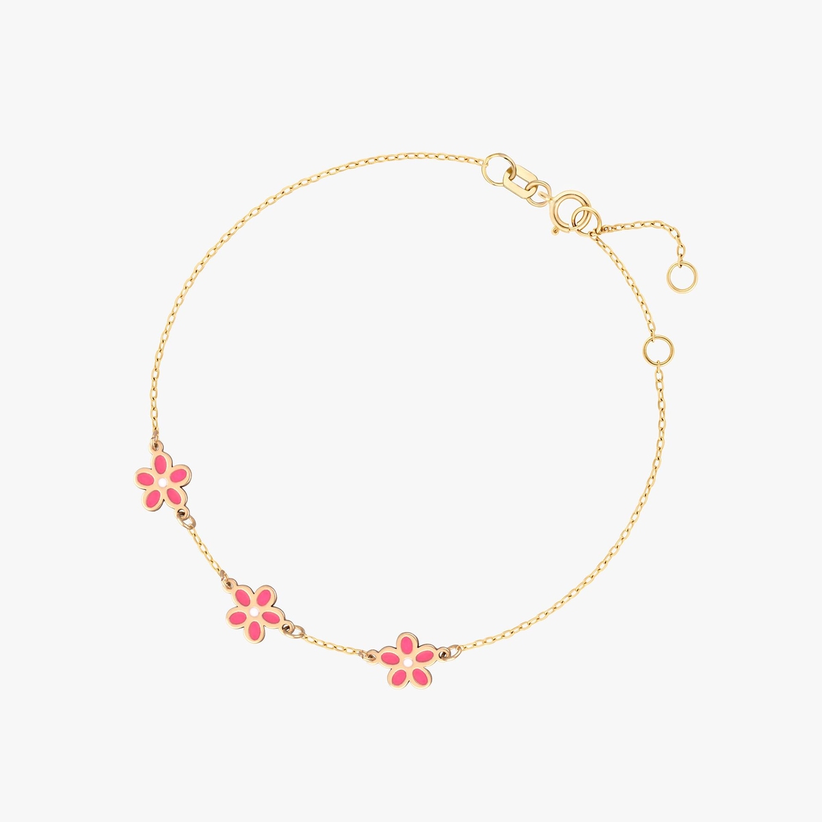 Bransoletka złota z kwiatuszkami