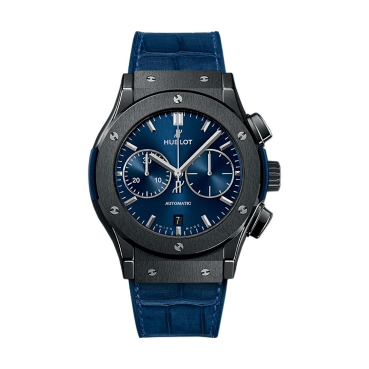 ZEGAREK HUBLOT CLASSIC FUSION CERAMIC BLUE CHRONOGRAPH