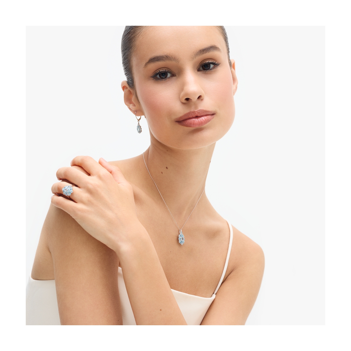 Kolczyki srebrne z topazami Szekspirowska