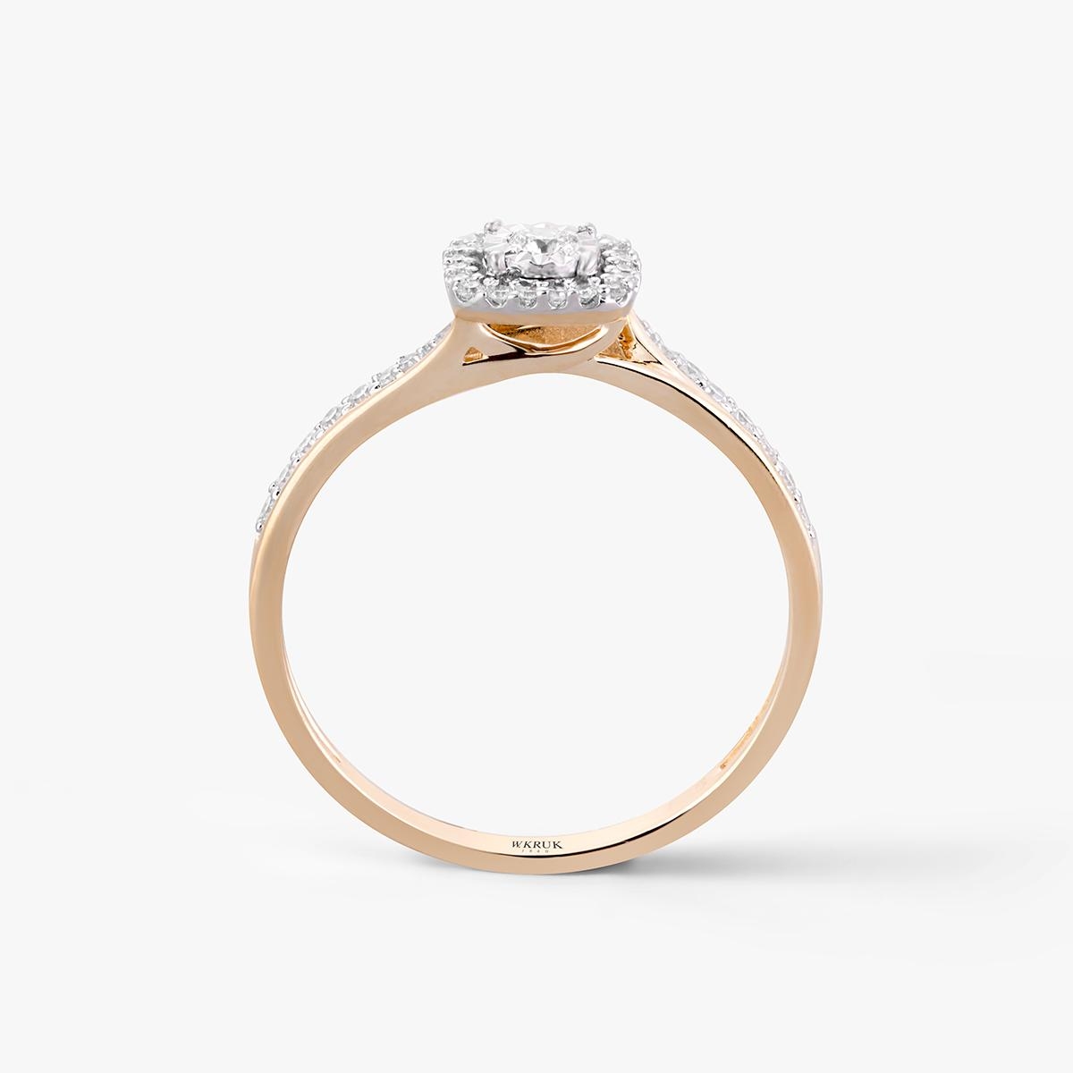 Pierścionek złoty z diamentami