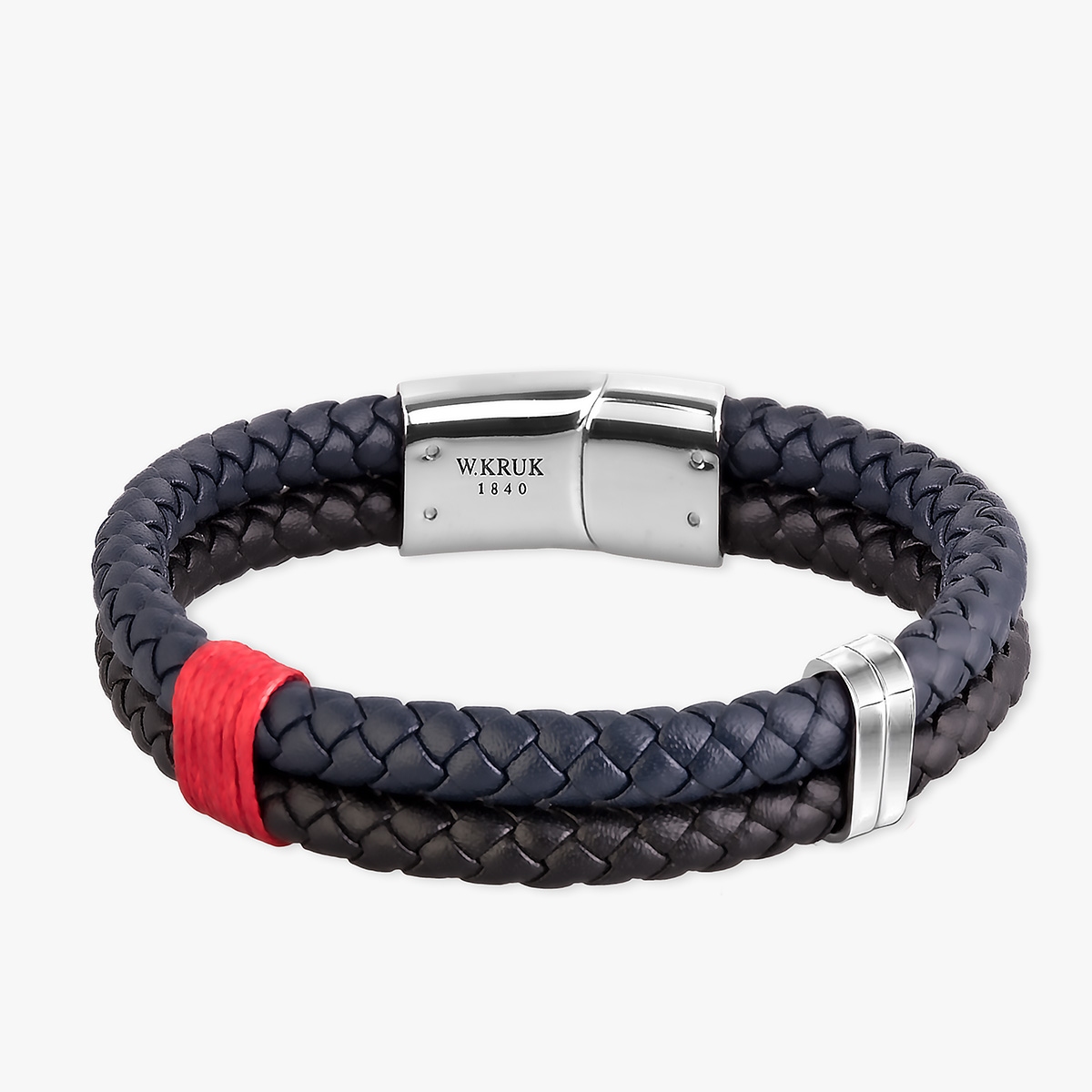 Bransoleta skórzana z czerwoną ozdobą