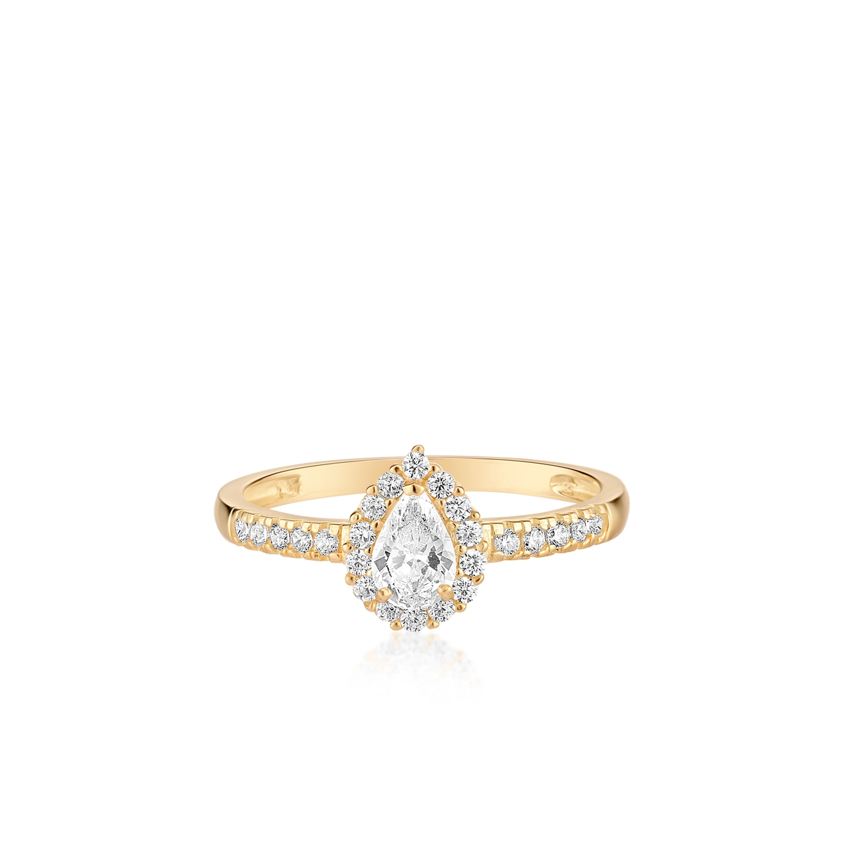 Pierścionek złoty z cyrkoniami