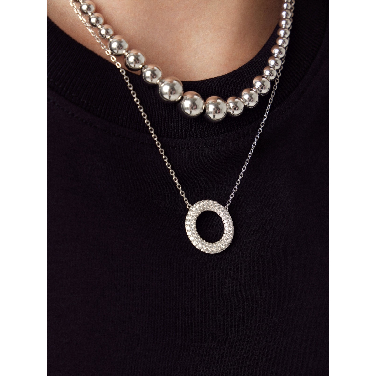 Naszyjnik srebrny z cyrkoniami Emblems