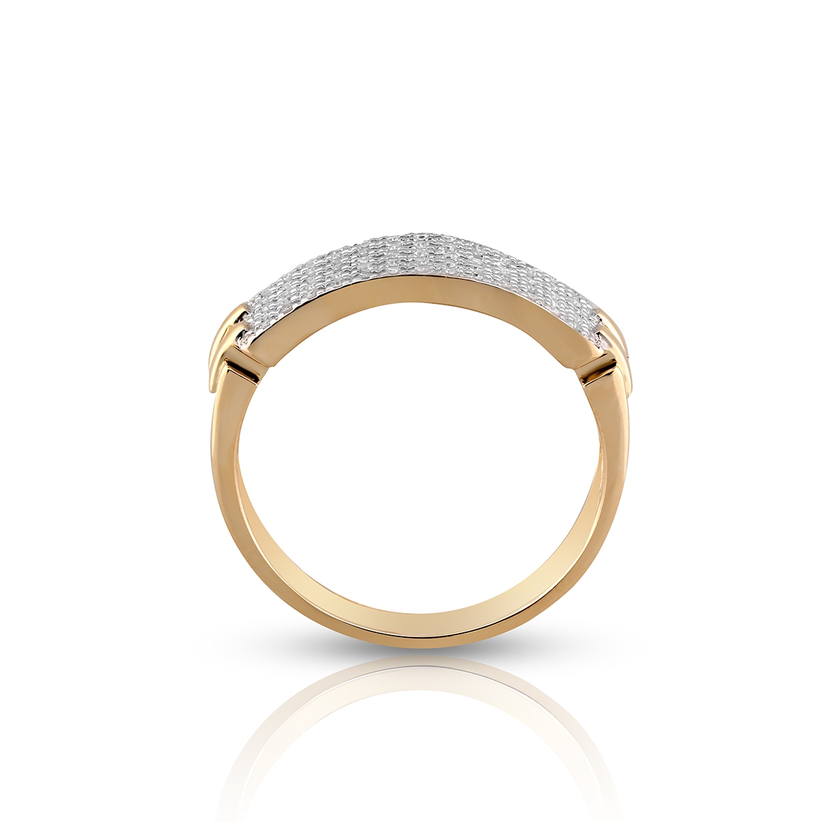 Pierścionek złoty bicolor z diamentami