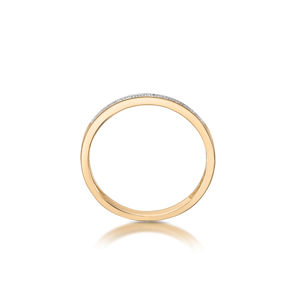 Pierścionek złoty z diamentowym pasem