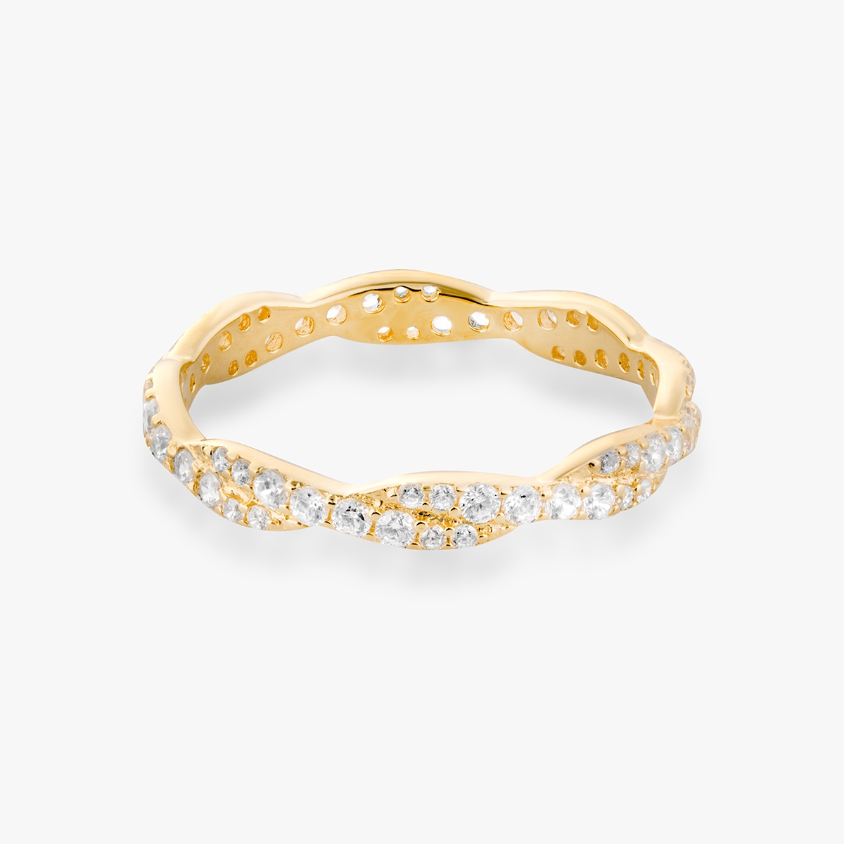 Pierścionek srebrny pozłacany z cyrkoniami