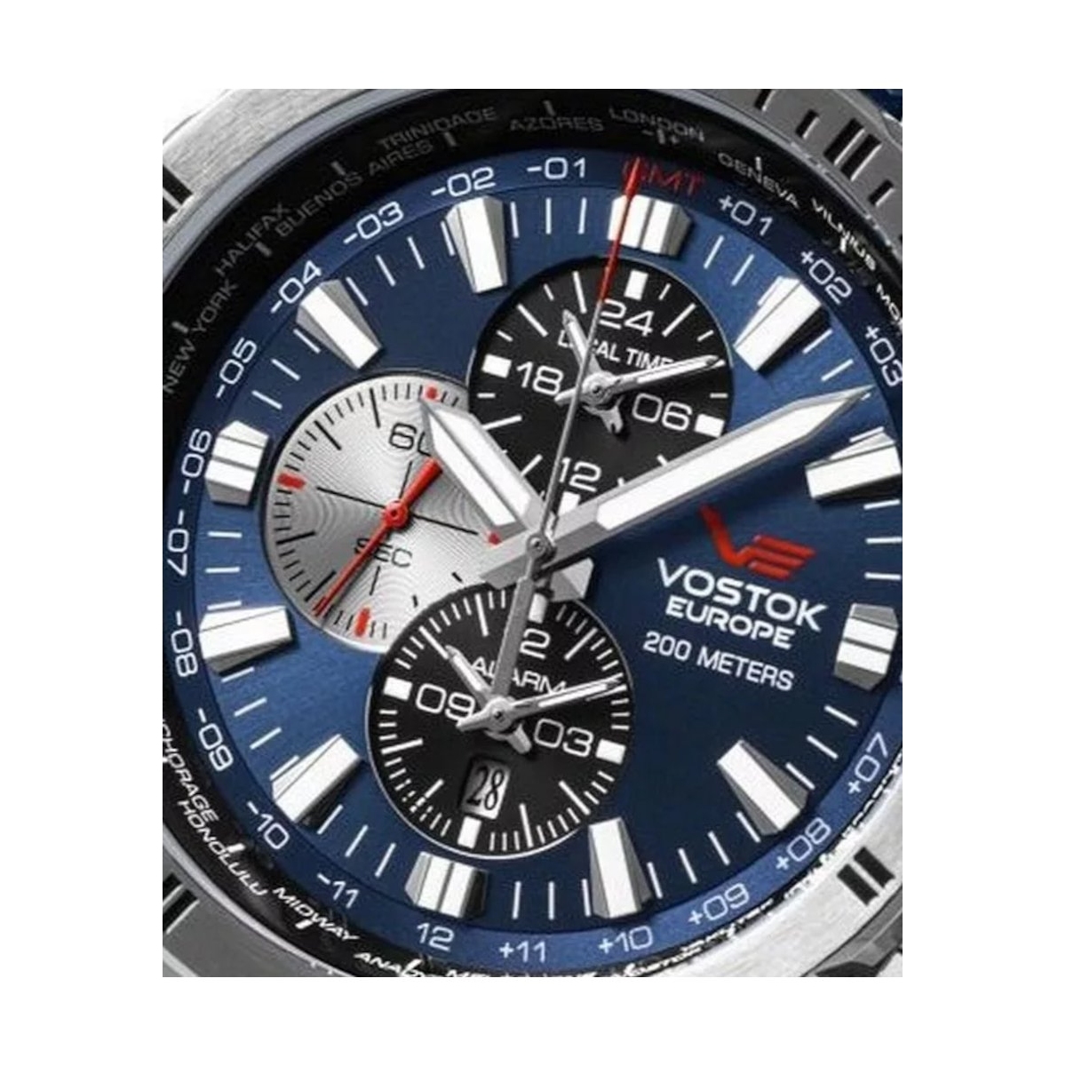 ZEGAREK VOSTOK EUROPE ALMAZ SPACE STATION DUAL TIME