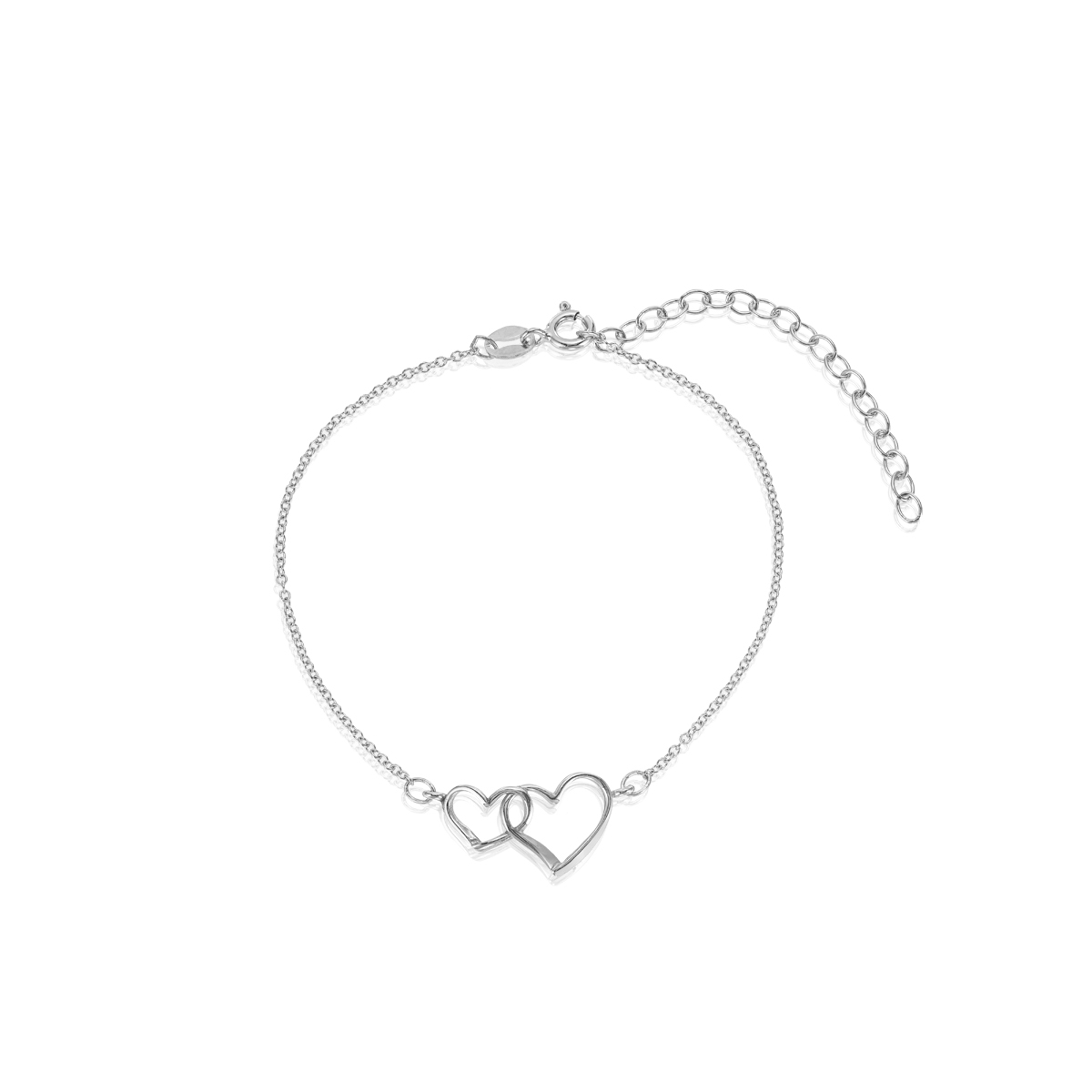 Bransoletka srebrna z motywem serc