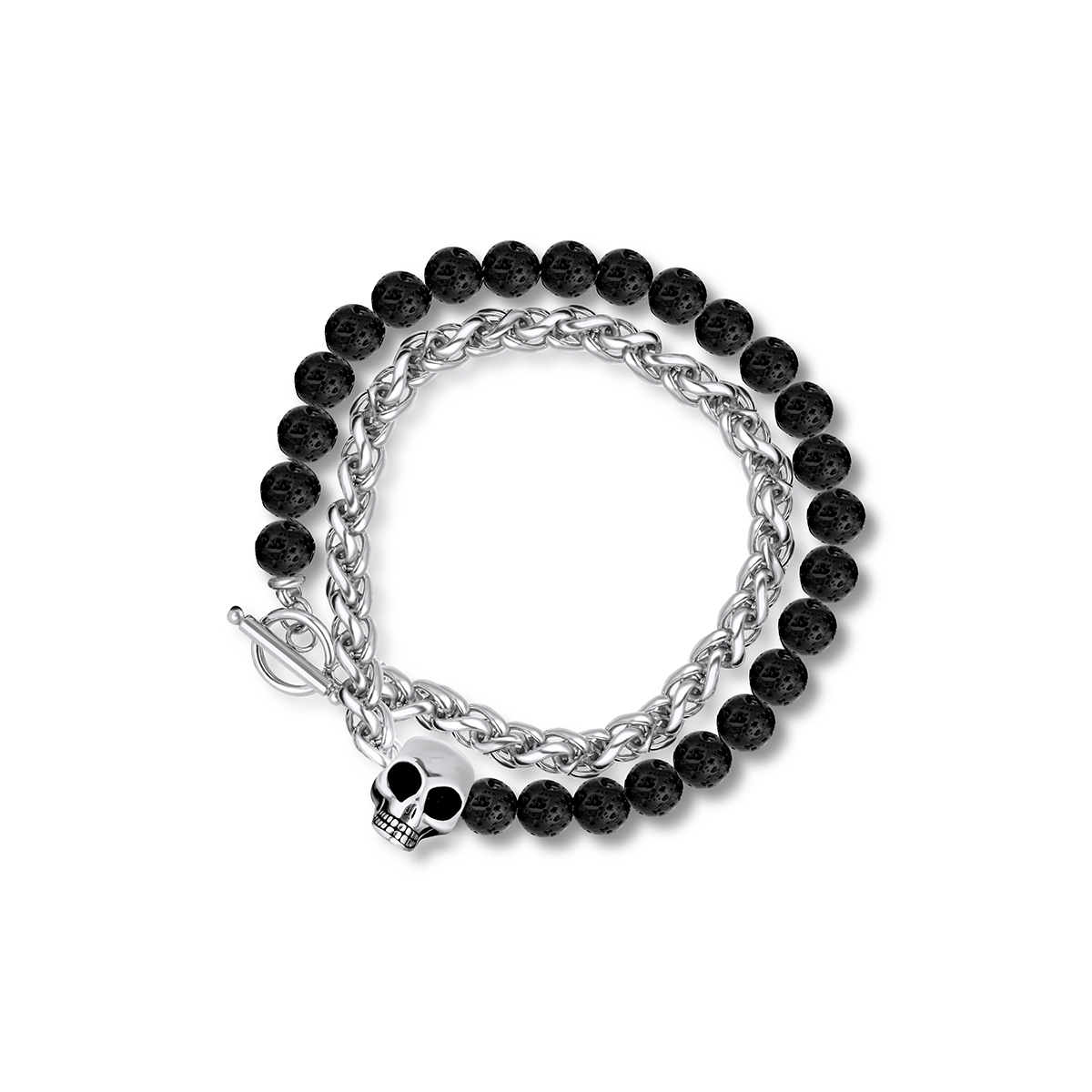Bransoleta ze stali z motywem czaszki