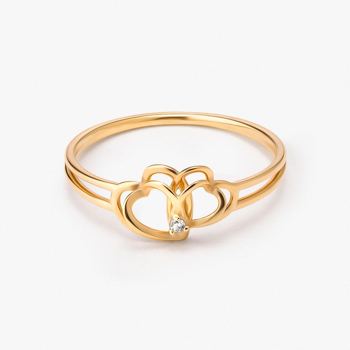 Pierścionek złoty z diamentem laboratoryjnym Czułość
