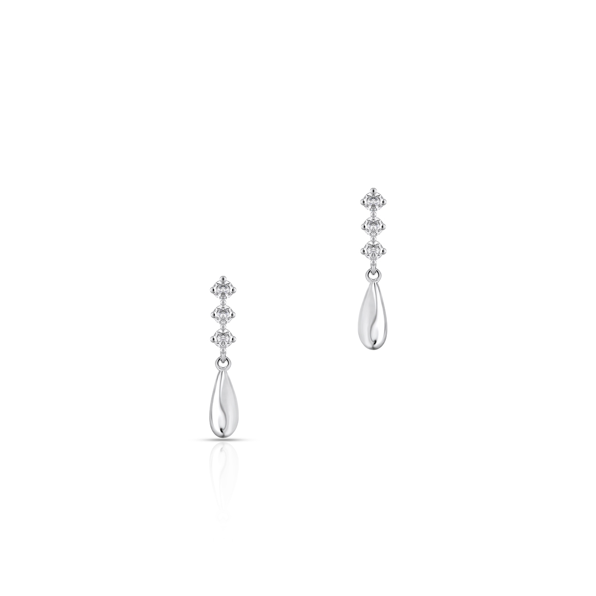 Kolczyki srebrne kropla z cyrkoniami