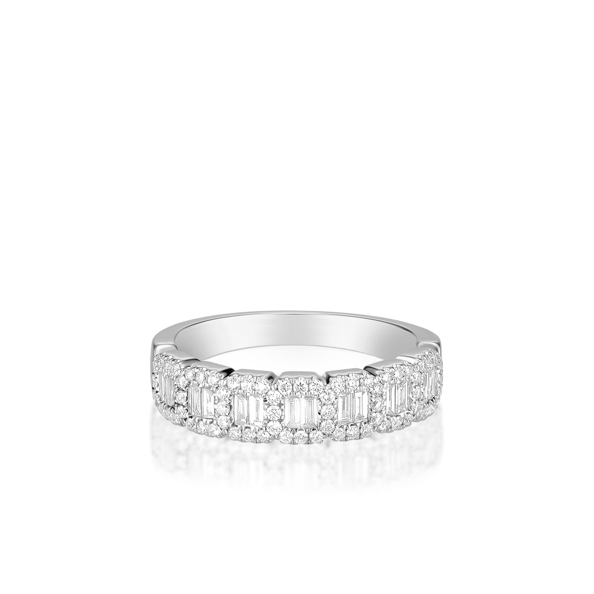 Pierścionek białe złoto z brylantami i diamentami