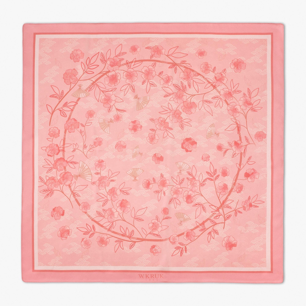 Chusta jedwabna Kwiaty Nocy Wiśnia