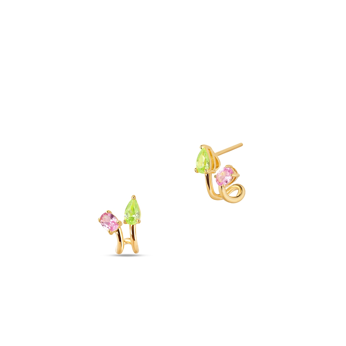 Kolczyki srebrne z kolorowymi kamieniami Mozaika