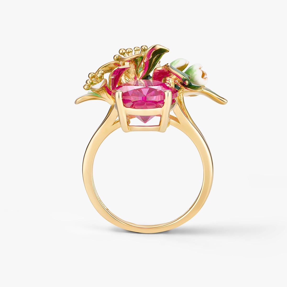 Pierścionek srebrny Kwiaty Nocy Cytrusy