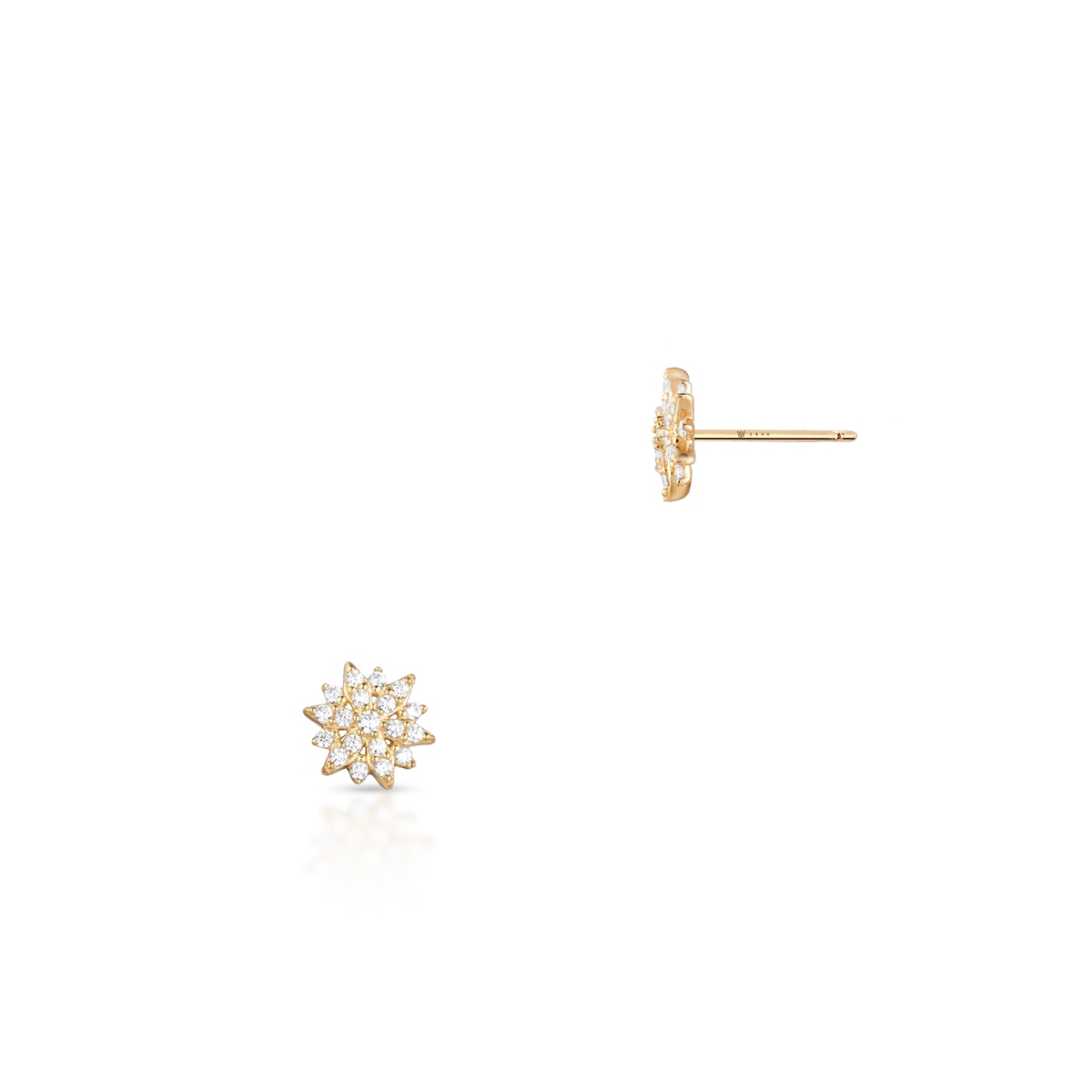 Kolczyki złote gwiazdki z cyrkoniami