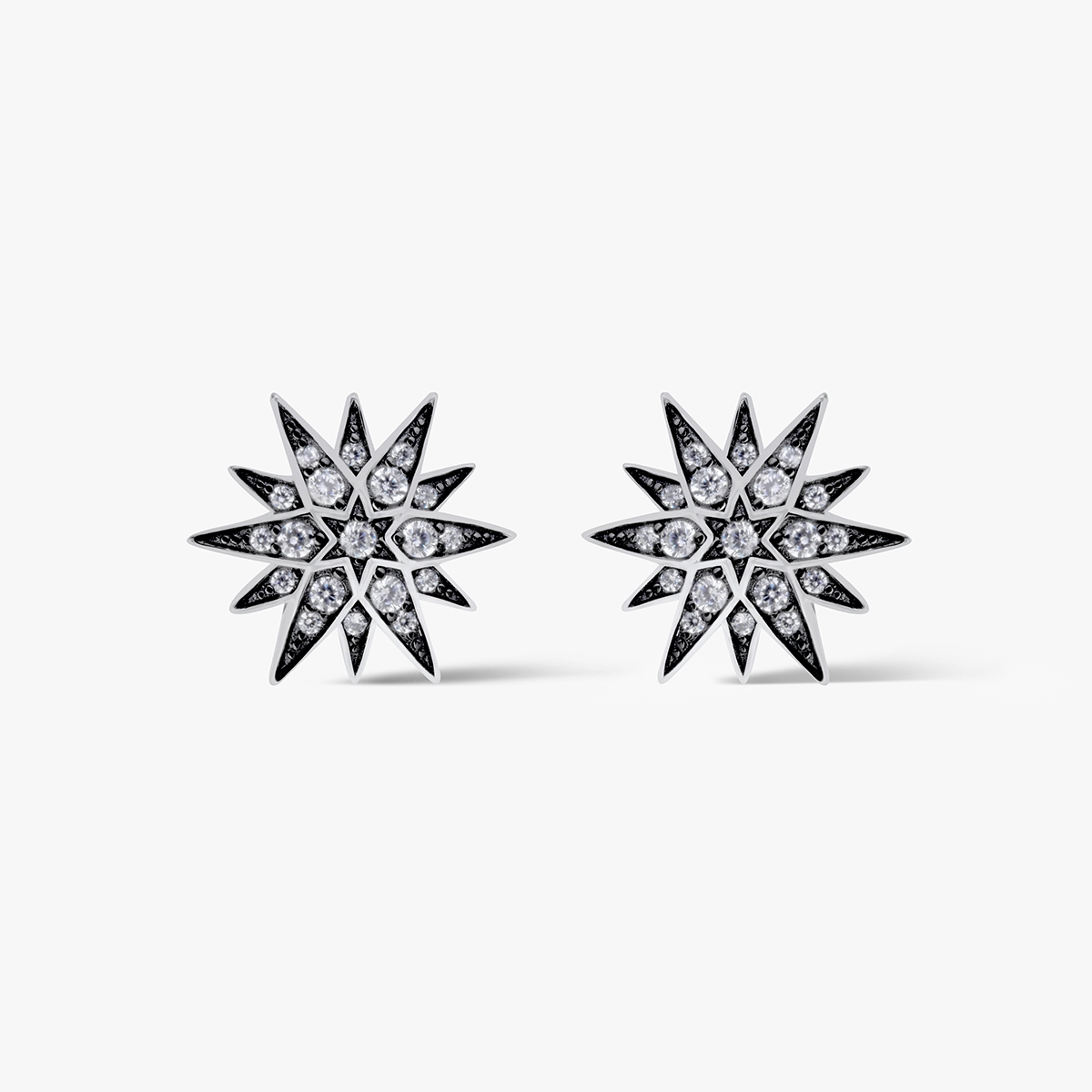 Kolczyki srebrne Royal Star