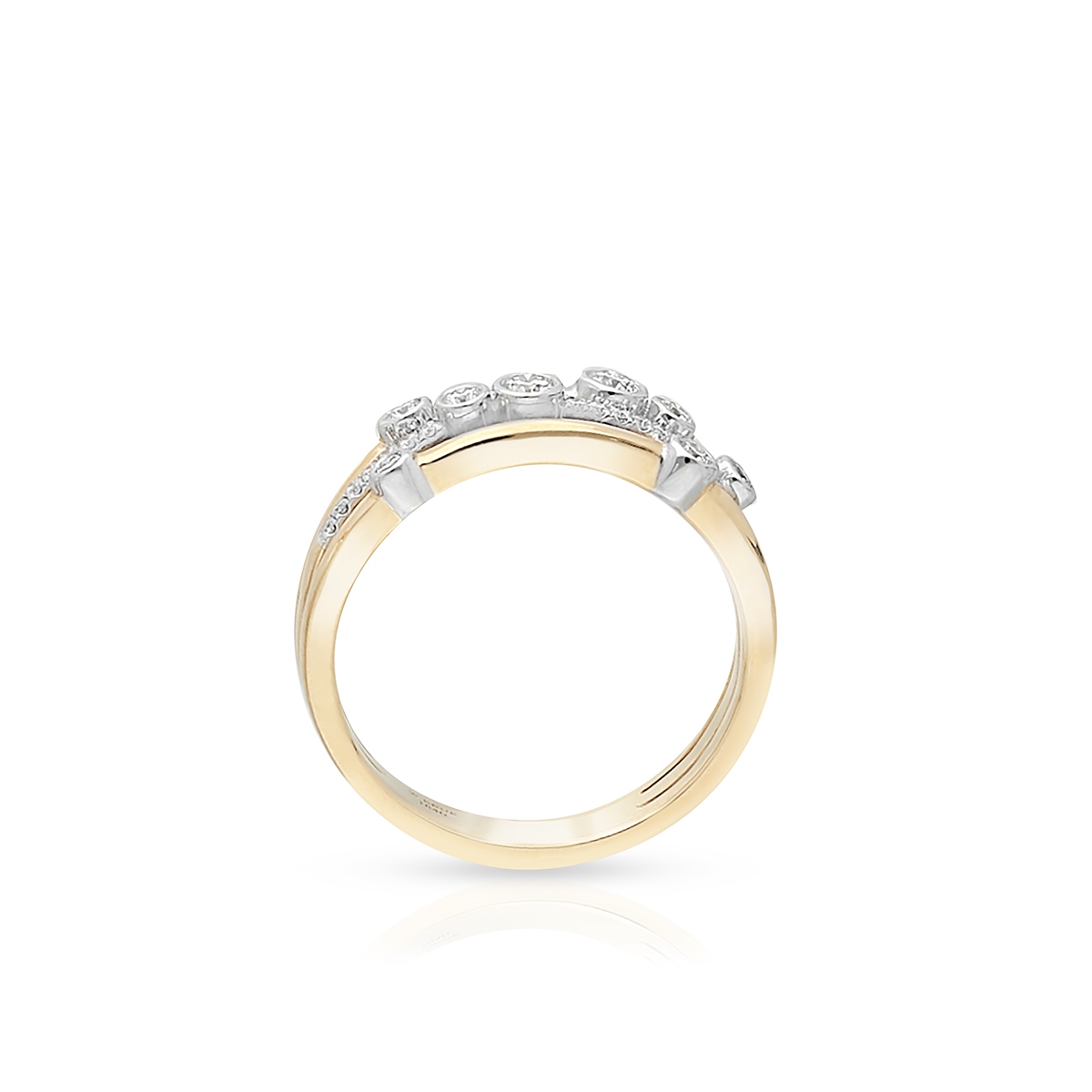 Pierścionek złoty bicolor z brylantami