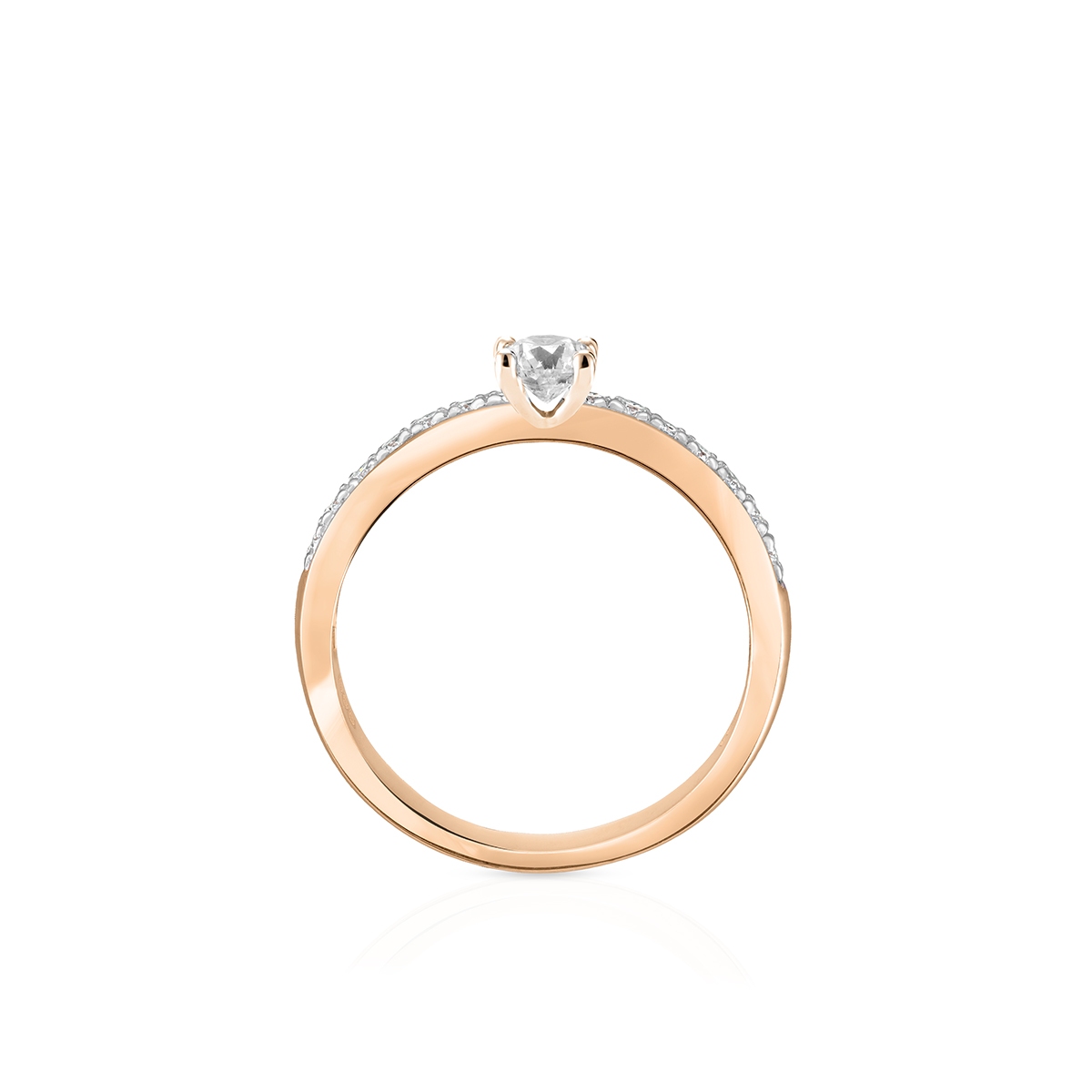 Pierścionek złoty bicolor z cyrkoniami