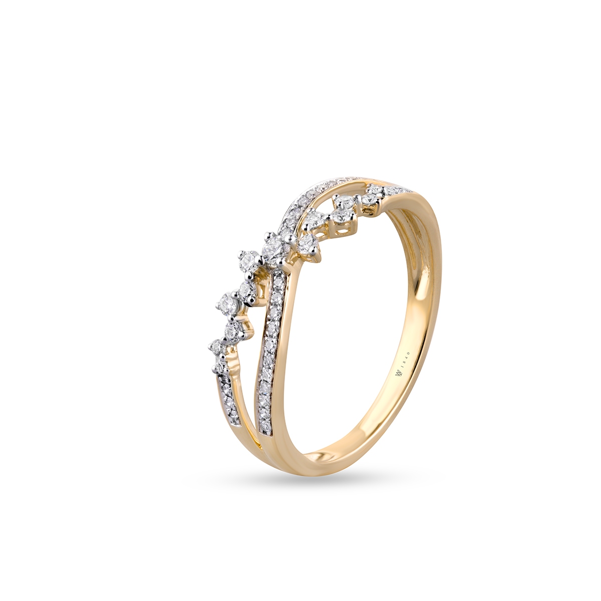 Pierścionek złoty z diamentami Galaktyka