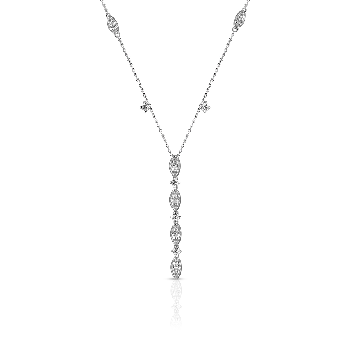 Naszyjnik białe złoto z brylantami