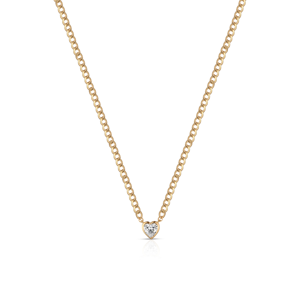 Naszyjnik złoty z cyrkonią serce W.KRUK