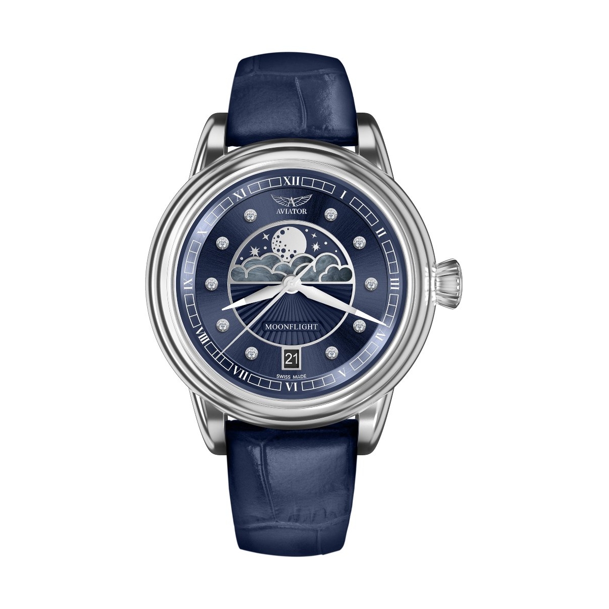 ZEGAREK AVIATOR DOUGLAS MOONFLIGHT DIAMOND EDITION