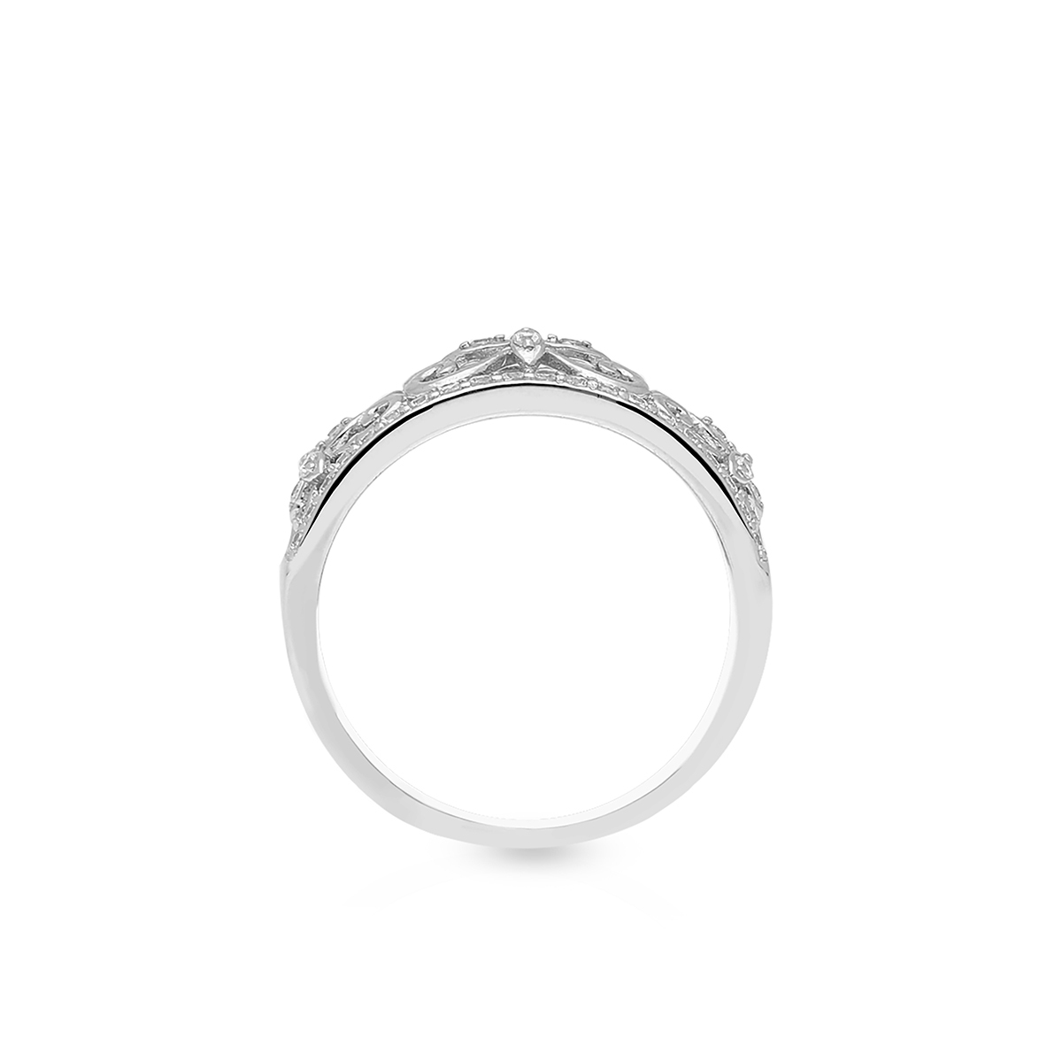 Pierścionek srebrny ażurowy z cyrkoniami