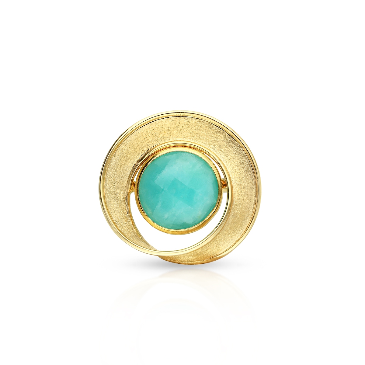 Pierścionek złoty z amazonitem