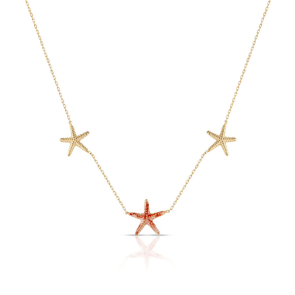 Naszyjnik złoty z rozgwiazdami Santorini
